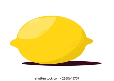 Lemon. Yellow fruit. Vector illustration in flat cartoon style.