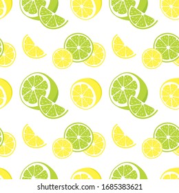 Lemon yellow green seamless pattern