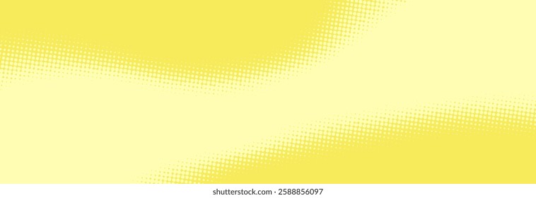 Lemon yellow pop art background in retro comics style with halftone dots design, vector illustration EPS10