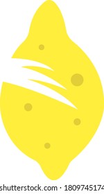 Zitronengelbe tropische Früchte mit Mustern Flecken Objekt auf weißem Hintergrund Konzept von Vitaminen und Lebensmittel Logo für Design