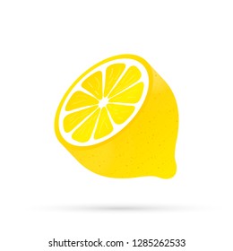 Lemon. Yellow lemon vector stock illustration isolated on white background.