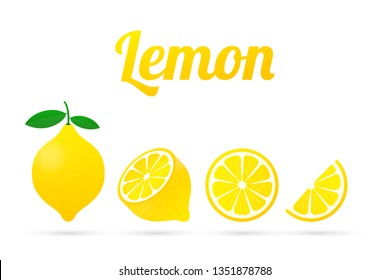 Lemon. Yellow lemon vector stock illustration isolated on white background.