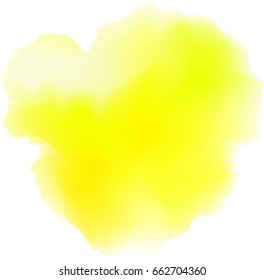 Lemon yellow watercolor background. Vector