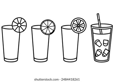 Lemonade artistic line art elegant beverage display