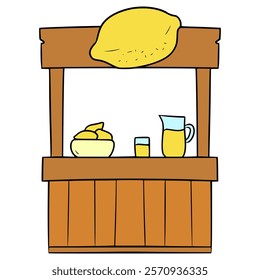 lemonade booth illustration hand drawn isolated vector