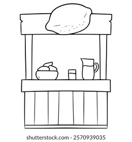 lemonade booth illustration hand drawn outline vector