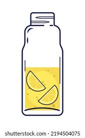 Limonade-Flaschensymbol auf weißem Hintergrund