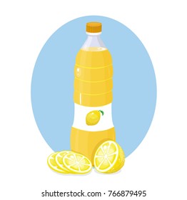 
lemonade in bottle vector simple illustration