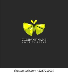 Lemonade butterfly logo vector template