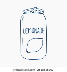Lemonade can with a simple design featuring a lemon illustration