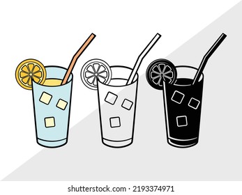 Lemonade Clipart SVG Printable Vector Illustration