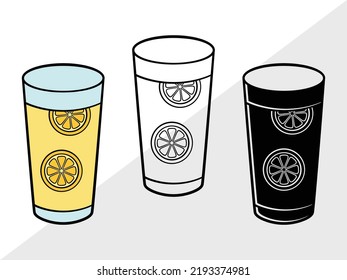 Lemonade Clipart SVG Printable Vector Illustration