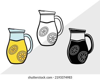Ilustración de vectores imprimibles de Lemonade Clipart SVG SVG
