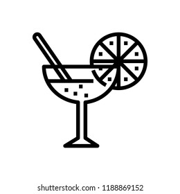 lemonade cocktail icon, drink and beverage 