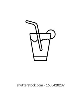 lemonade, cocktail line icon on white background