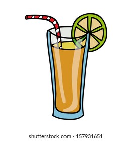 lemonade drawing over white background vector illustration 