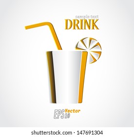 lemonade drink / cut out of paper / vector illustration eps 10