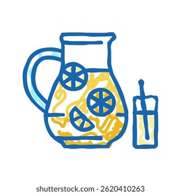 bebida limonada ícone doodle esboço vetor. sinal de bebida limonada. ilustração símbolo isolado