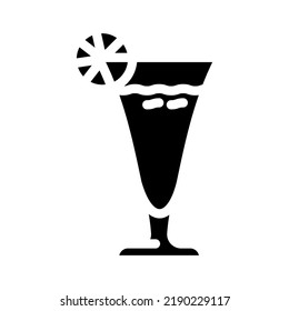 vectores de icono de glifo de bebida de limonada. señal de bebida de limonada. ilustración de símbolo aislado