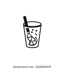 Lemonade drink icon. Simple lemonade drink icon for social media, app and web design. Vector illustration.