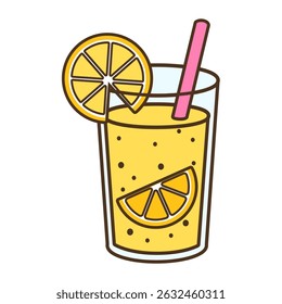 Lemonade drink – refreshing summer beverage vector illustration isolated on white background
