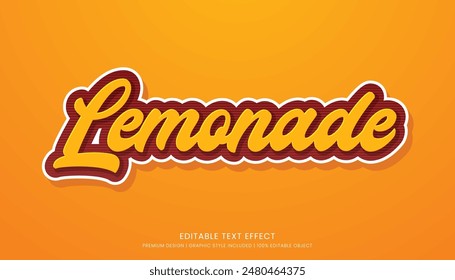 lemonade editable 3d text effect template bold typography and abstract style drinks logo and brand