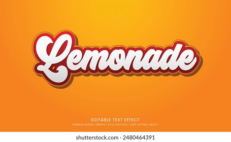 Limonade Editable 3D Texteffekt Vorlage Fettdruck Typografie und abstrakte Stil Getränke Logo und brand