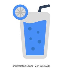 Lemonade Flat icon, editable vector