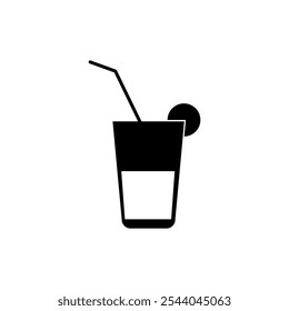 Limonade, Frischgetränk-Symbol, Vektorgrafik flach schwarz einfach trendig Stil Illustration für Web und App..eps
