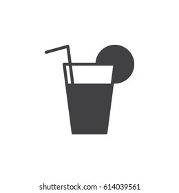 Lemonade, fresh drink icon vector, filled flat sign, solid pictogram isolated on white. Symbol, logo illustration. Pixel perfect