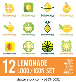 lemonade fresh drink vector logo