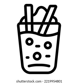 Lemonade glass icon outline vector. Food machine. Cocoa fruit