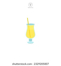 Lemonade Glass icon symbol vector illustration isolated on white background