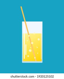 Lemonade in a glass isolated on a white background. Vector illustration. 8 eps