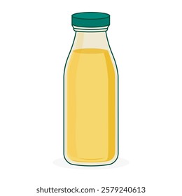 Lemonade in the glass jar isolated on white background. Healthy fresh juice. Vector flat illustration