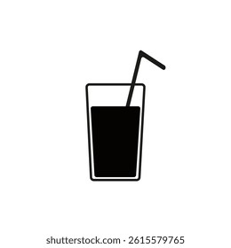 Lemonade glass with pipe vector icon eps10