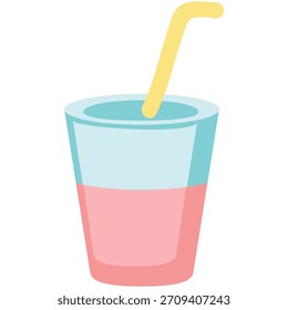 Limonade im Glas, Vektorgetränk mit Strohsymbol