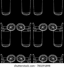 Lemonade in a glass vector illustration. Doodle style. Design, print, decor, textile, paper