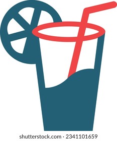 Lemonade Glyph Two Color Icon For Personal And Commercial Use.
