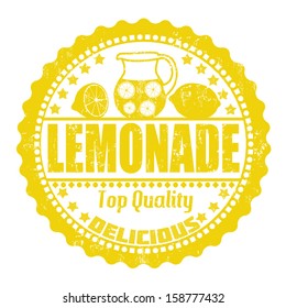 Lemonade grunge rubber stamp on white, vector illustration