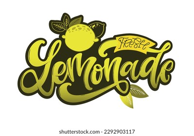 Lemonade - hand drawn doodle lettering art. Modern calligraphy quote. Typography tee print design. Cute lettering for packing. Vector