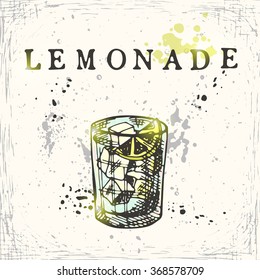 Lemonade. Hand drawn vector illustration.
