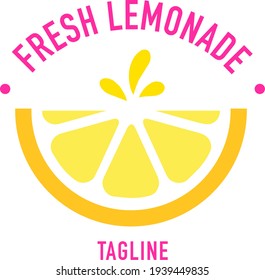 Lemonade hand drawn vector. Lemon logo. Fresh lemon drink. Vector illustration isolated on background.