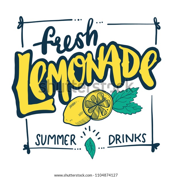 Lemonade Hand Drawn Vector Lettering Summer Stock Vector (Royalty Free ...