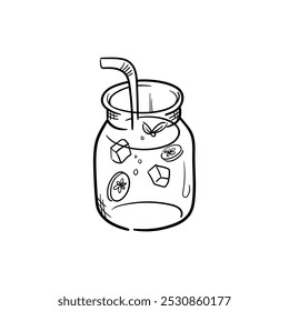 Lemonade Hand-Drawn Food Vector Icon