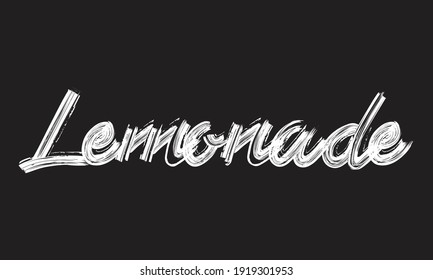 Lemonade Handwritten restaurant and kitchen Brush font phrase illustration script letter on the Black background for sayings