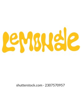 Texto manuscrito de lemonada aislado en fondo blanco.Grabación manual para carteles, postales, etiquetas, etiquetas, logotipo, signo.Bebé fresco de verano