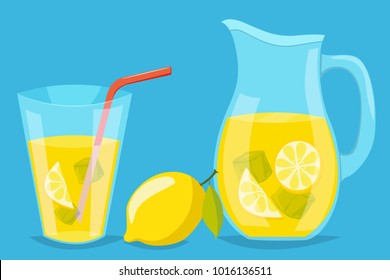 Lemonade with ice cubes