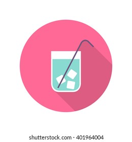 lemonade with ice icon. vector illustration