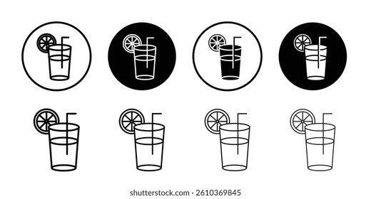 Lemonade icon Black and white outline vector